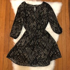 Lush black and white flowy dress